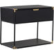 Doone 32 X 26.25 inch Matte Black / Black / Brass Night Stand